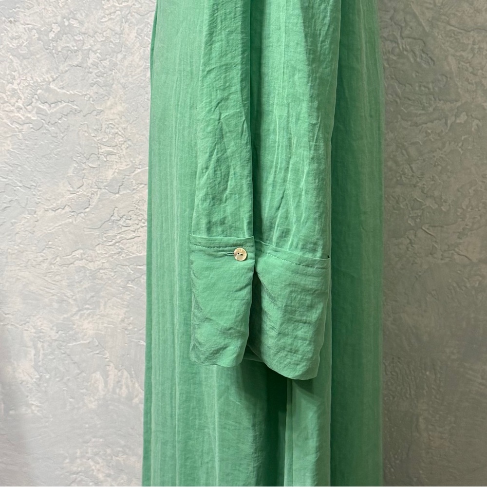 ZARA  GREEN  MAXI caftan  casual dress - Picture 5 of 10